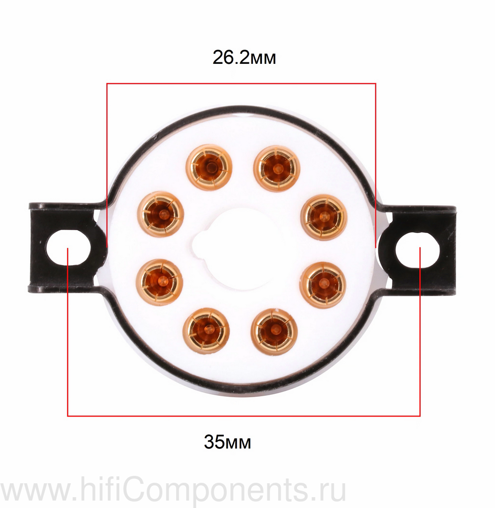 Керамические ламповые панельки CMC, EIZZ 8G Ceramic Gold, купить панельки  для октальных радиолам